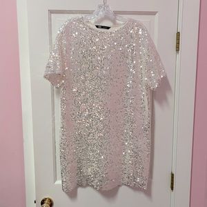 Zara White Sequin Dress